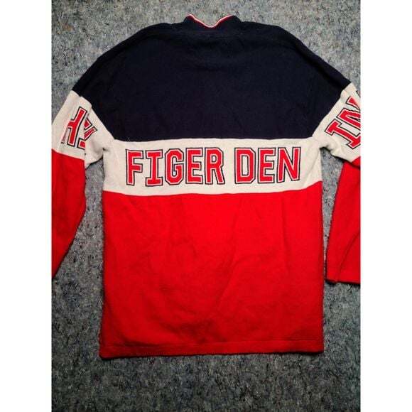 Oversized Tommy Hilfiger Denim Quarter Zip Sweater, Size L ( 265) - Picture 4 of 5